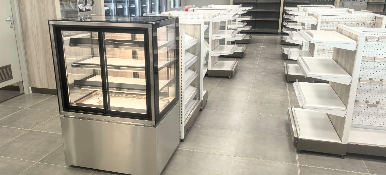 Refrigeration display units powered through newly installed electrical circuits at Total Creswell Park.